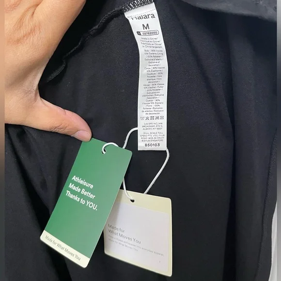 NWT Halara ($94.95) Black Tummy Control Batwing Flowy Midi Work Dress w/ Pockets - Picture 8 of 11